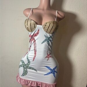 Sequin Starfish Dress with Shell Cups